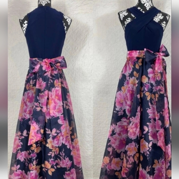 Eliza J Colorful Sleeveless Maxi Lined Sz. 8 Dress Event Wedding - Picture 1 of 15